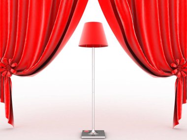 3D Render illüstrasyon perdeler