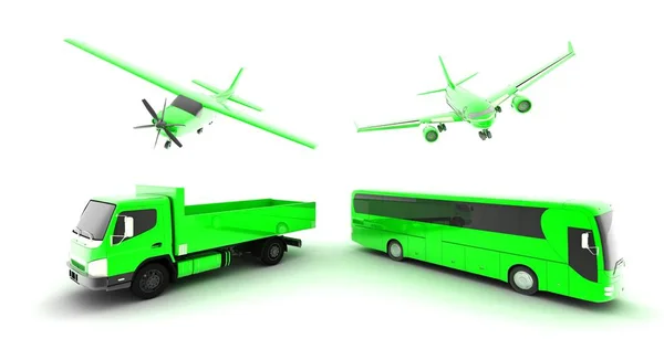 Typer av Transport 3d render illustration — Stockfoto
