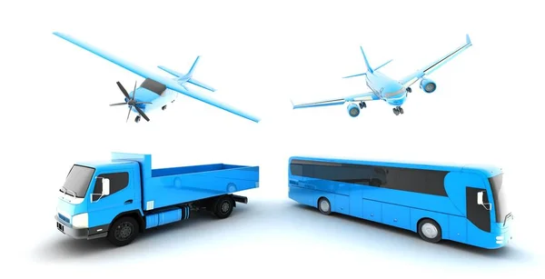Typer av Transport 3d render illustration — Stockfoto