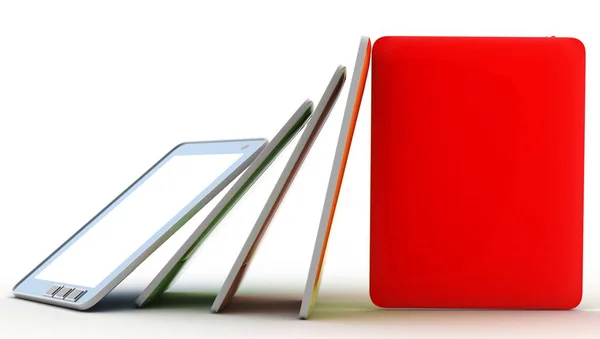 Tablet Computer Book Render — Stock Photo, Image