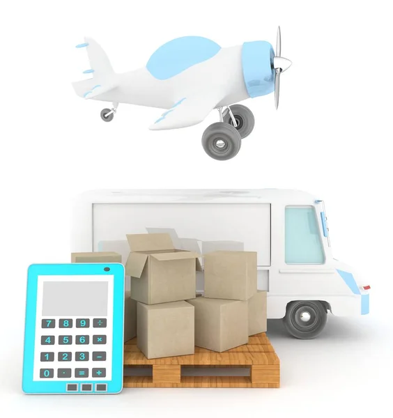 Concept Sales Delivery Cardboard — Stock Photo, Image