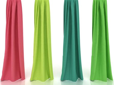 curtains.3D... 3D render.