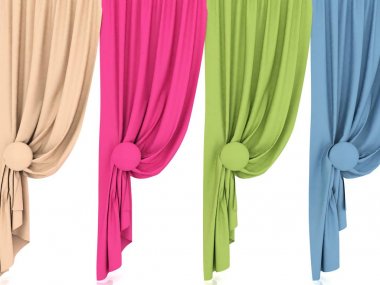 curtains.3D.3D Render illüstrasyon.