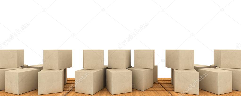 Cardboard boxes . 3d illustration