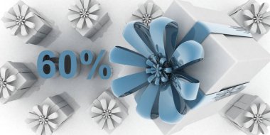 Hediye 3D Illustration konsepti .