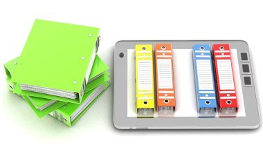 Tablet bilgisayar. documder3d Render Illustration.