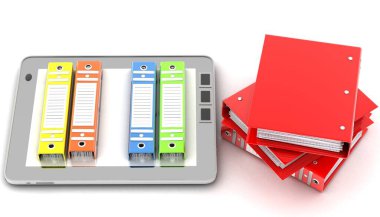 Tablet bilgisayar. documder3d Render Illustration.