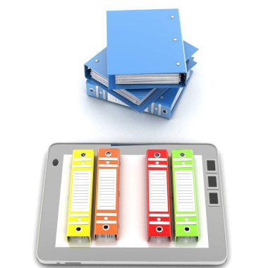 Tablet bilgisayar. documder3d Render Illustration.
