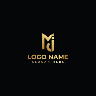 MJ yaratıcı harf logo tasarım şablonu tam vektör