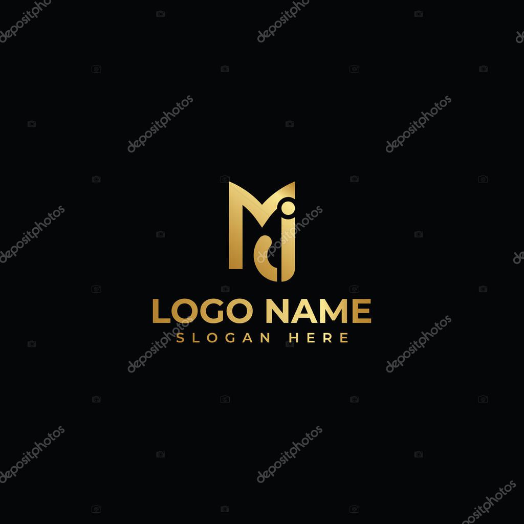 MJ creative letter logo design template full vector