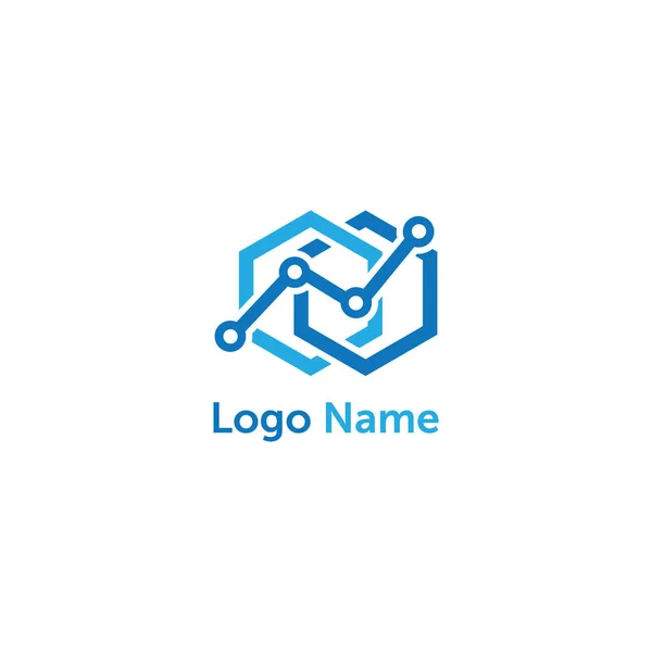 Financiar Hexágono Logo Design Template Full Vector Esp —  Vetores de Stock