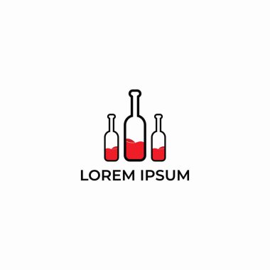 Şarap şişesi / Logo tasarım şablonu her amaç için kullanılabilir
