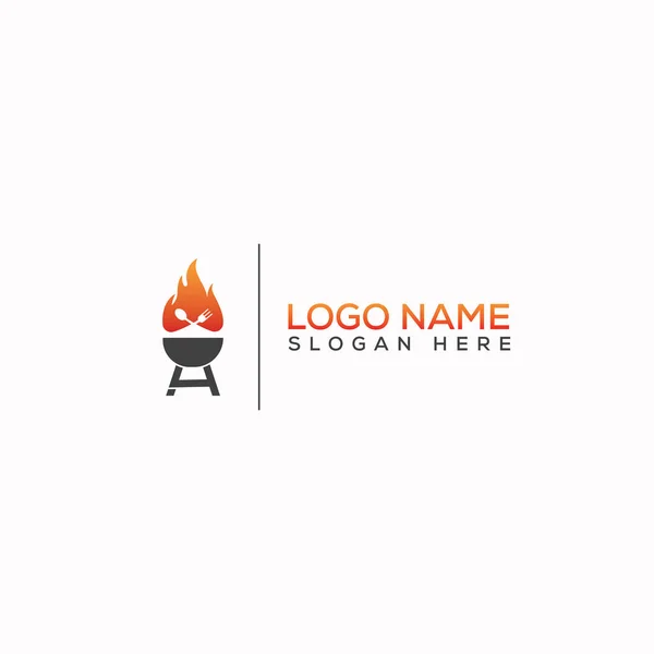 Grill Εστιατόριο Εταιρεία Φλόγα Λογότυπο Πρότυπο Σχεδιασμού — Διανυσματικό Αρχείο
