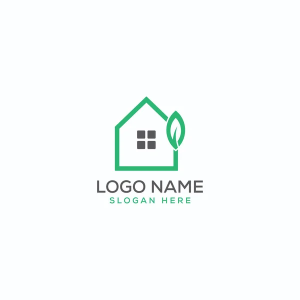 Hypotéka Dům Eko Příroda Logo Design Šablona Pro Použití Pro — Stockový vektor