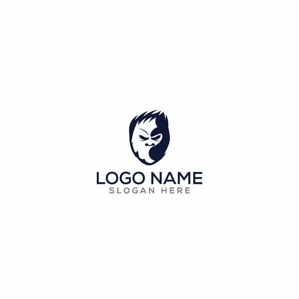 Maskottchen Yeti Ninja Negatives Space Logo Design Für Jeden Zweck — Stockvektor