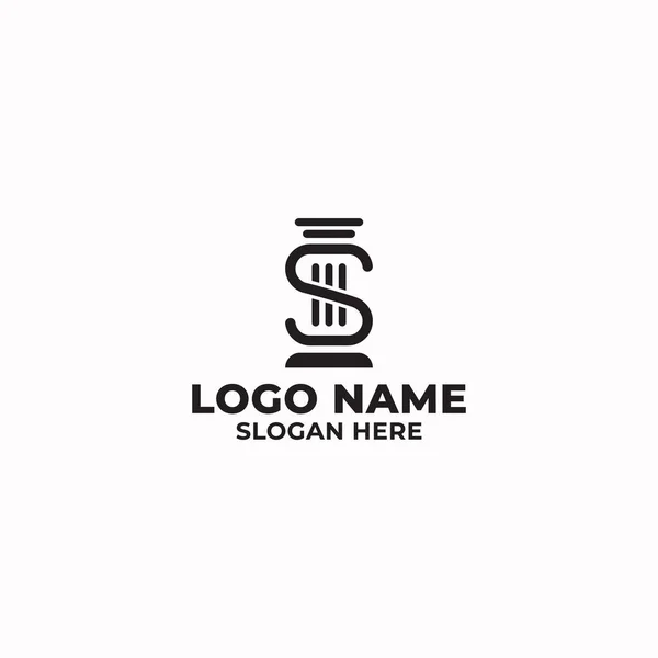 Quest Ultimo Studio Legale Logo Design Uso Qualsiasi Scopo — Vettoriale Stock