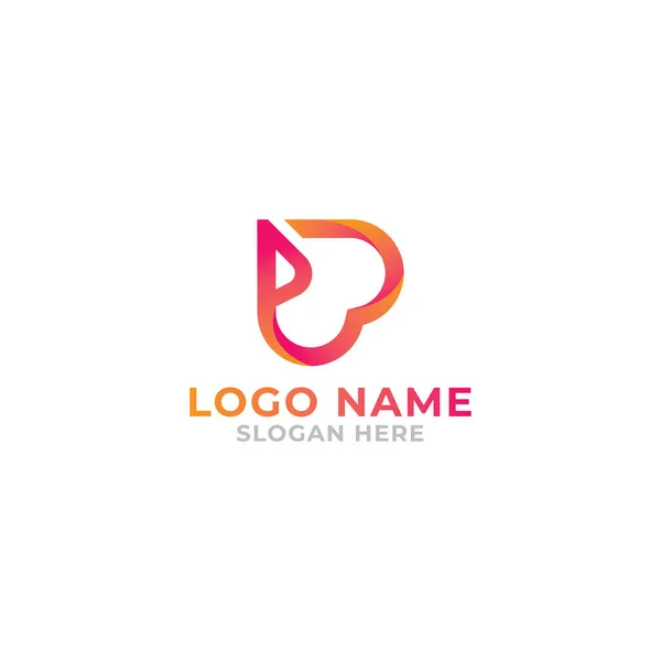 Písmeno Láska Logo Design Šablona Plná Vektor Eps — Stockový vektor