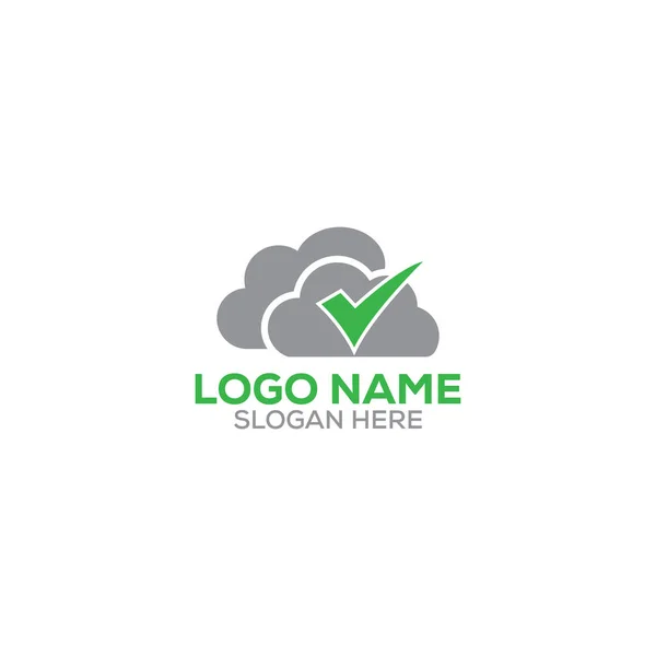 Modelo Design Logotipo Verificação Nuvem Nuvem Vetor Completo Eps — Vetor de Stock