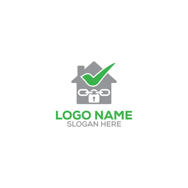 Home Security Home Check Logo Design Template Full Vector Design — Vector de stock