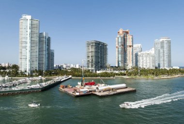 Miami plajı silüeti