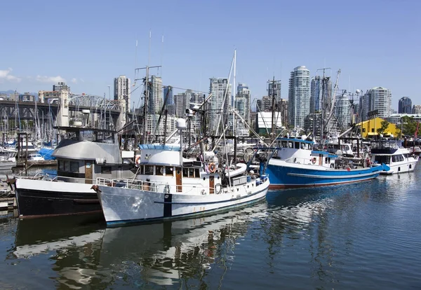 Vancouver şehir tekneler — Stok fotoğraf