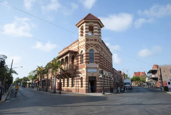 Key West Front and Duval Streets Crossroad — Stock Photo, Image