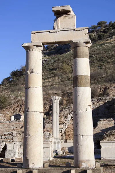 Éfeso Grego Ancient City Columns — Fotografia de Stock