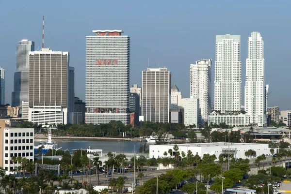 Miami Skyline Del Centro Una Luce Del Mattino Florida — Foto Stock