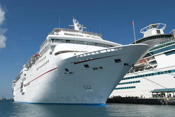 Vue Matin Des Bateaux Croisière Amarrés Nassau Bahamas — Photo