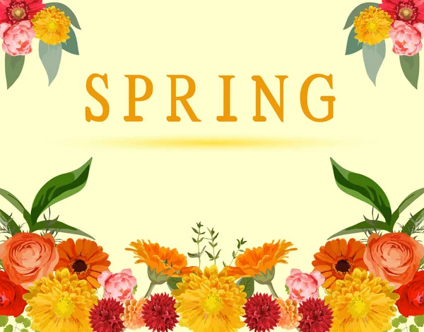 Spring Background Pretty Flowers — Stock Vector