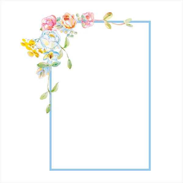 Beautiful Flower Frame Vector Invitations Weddings Greeting Cards Other Designs — Stock Vector