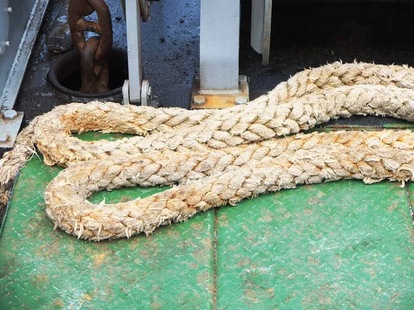 Корабельні Анкерні Стовпи Мотузкою Залізними Ланцюгами — стокове фото
