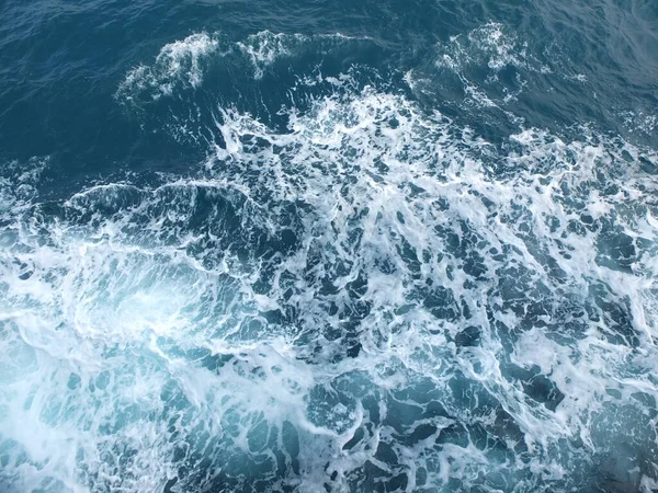 Spruzzata Acqua Blu Dell Onda Marina — Foto Stock