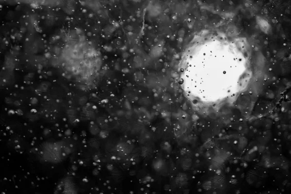 Glass Raindrops Snow Glare Monochrome Blurred Image — Stock Photo, Image