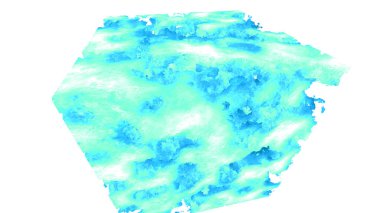 Boşanma turkuazlı taş dokusu ve polihedron izole edilmiş, 3D renkte mavi.