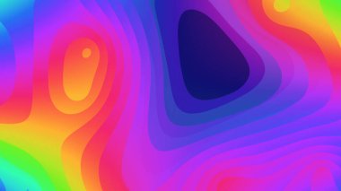 soyut illüstrasyon: spektral renklerle boyanmış parlak çok renkli noktalar, 3 boyutlu grafikler