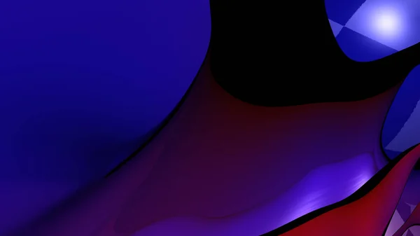 Formas Fluentes Suaves Cores Brilhantes Composição Abstrata Azul Violeta Preto — Fotografia de Stock