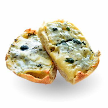 Sıcak sandviç - peynirli ve otlu baget, soyutla