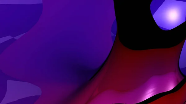 Composição Abstrata Formas Fluentes Lisas Cores Brilhantes Azul Violeta Preto — Fotografia de Stock