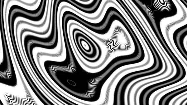 分叉圆波黑白抽象图案 — 图库照片