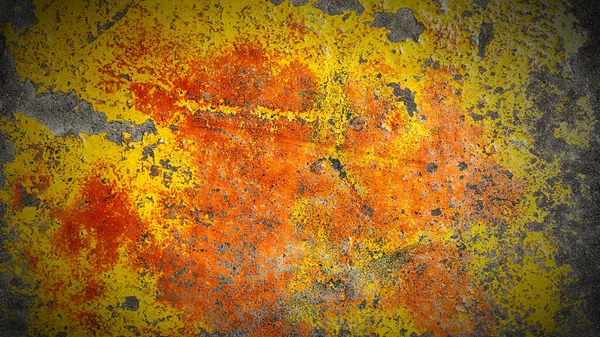 Yellow Red Surface Cracks Scuffs African Motif — Stock Photo, Image