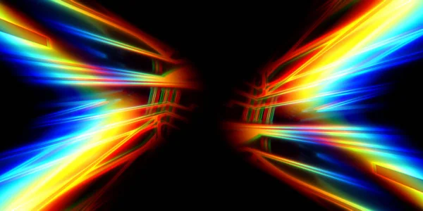Manchas Luz Espectral Arco Íris Forma Uma Silhueta Borboleta Fundo — Fotografia de Stock