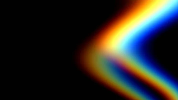Abstrakt Komposition Två Ljusreflexer Med Spektral Lutning Mörk Bakgrund Regnbåge Stockbild
