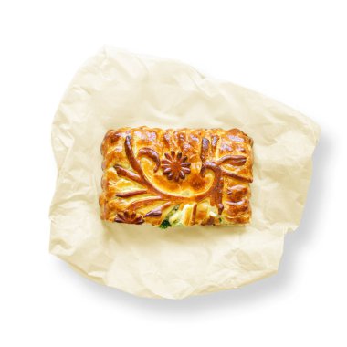 Doldurulmuş turta ve hamurun dekoru, izole et