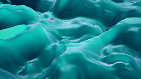 Zähflüssige Formlose Oberfläche Aus Blauer Neonfarbe Renderer — Stockfoto
