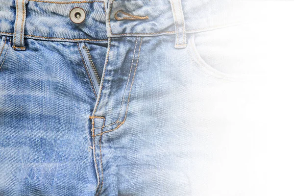 Blue Jeans Unzipped Fragment Blurred Image — Stock Photo, Image