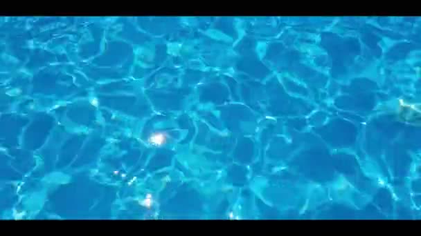 Blauw Zwembad Reflectie Zwembad Bodem — Stockvideo