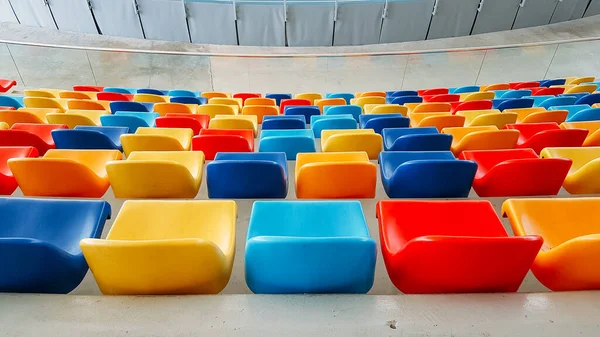 Multicolored Seats Multicolored Seats Colorful Seating — Stock Photo, Image