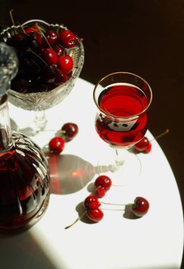 Taze kiraz ve kiraz suyu.