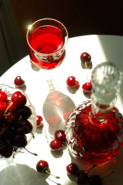 Taze kiraz ve kiraz suyu.